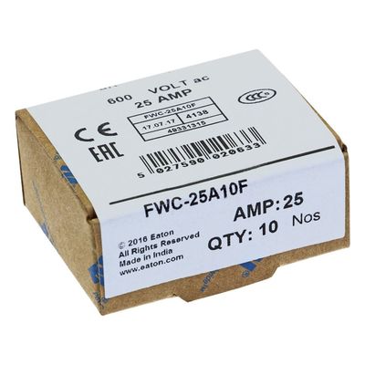 Eccellente capacità di ciclismo e prestazioni Cramic Fuse Eaton Bussmann 10 X 38 mm Ferrule Fuse FWC-25A10F