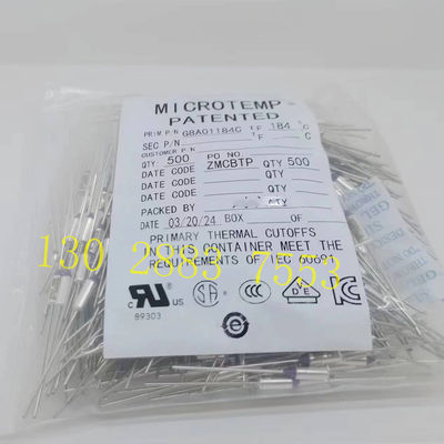MICROTEMP G8A00072C Fuso termico Capacità di interruzione della corrente fino a 25 ampere a 250 VAC G8A01Tf072C