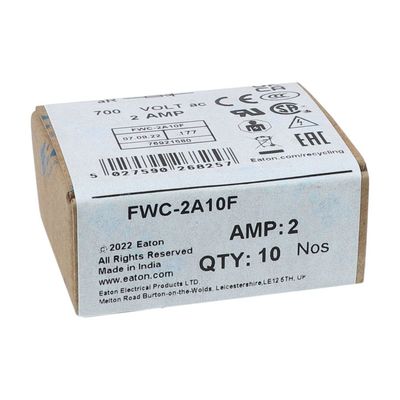 Eccellente capacità di ciclismo e prestazioni Cramic Fuse Eaton Bussmann 10 X 38 mm Ferrule Fuse FWC-2A10F