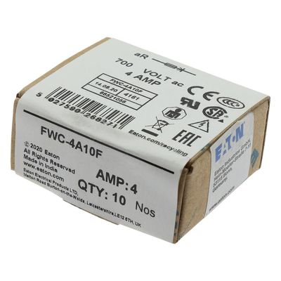 Eccellente capacità di ciclismo e prestazioni Cramic Fuse Eaton Bussmann 10 X 38 mm Ferrule Fuse FWC-4A10F